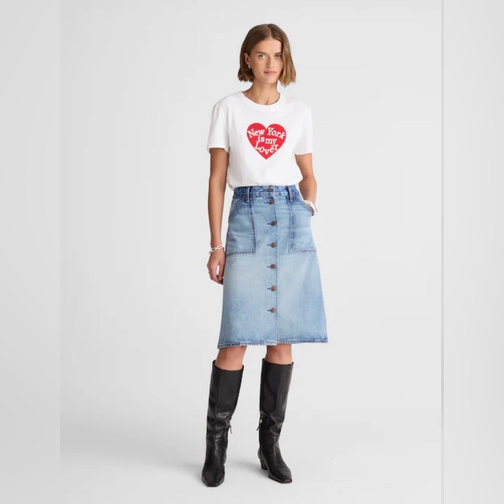 Alexa Chung for Madewell Shelley Denim Skirt in Leegate Wash, Size 28
